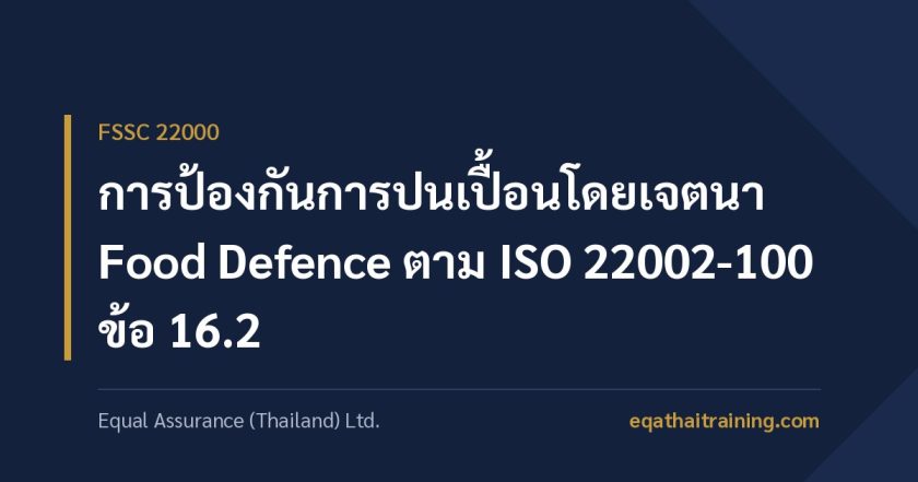 ภาพหน้าปกบทความ การป้องกันการปนเปื้อนโดยเจตนา Food Defence ตาม ISO 22002-100 ข้อ 16.2