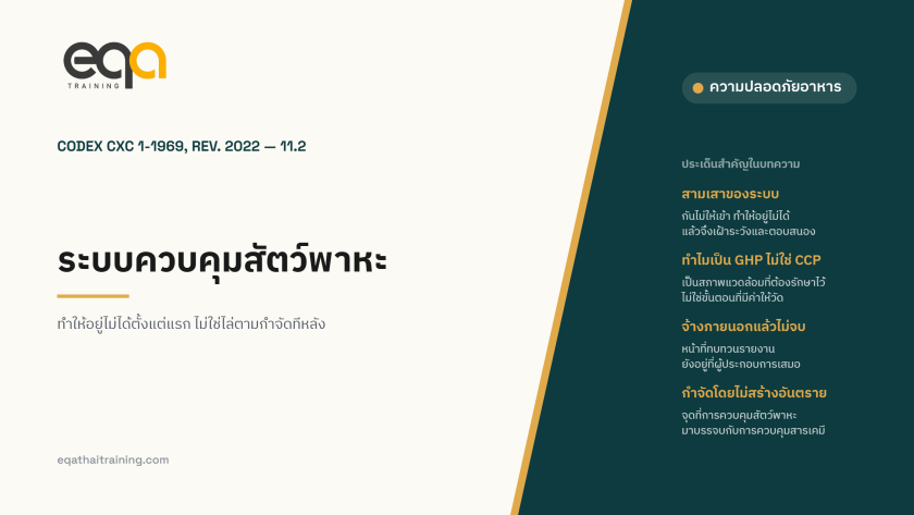 ปกบทความ GHPs ข้อ 11.2 ระบบควบคุมสัตว์พาหะตาม Codex CXC 1-1969