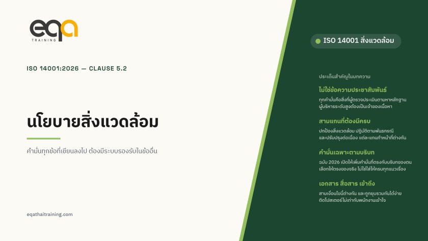 ISO 14001:2026 ข้อ 5.2 นโยบายสิ่งแวดล้อม