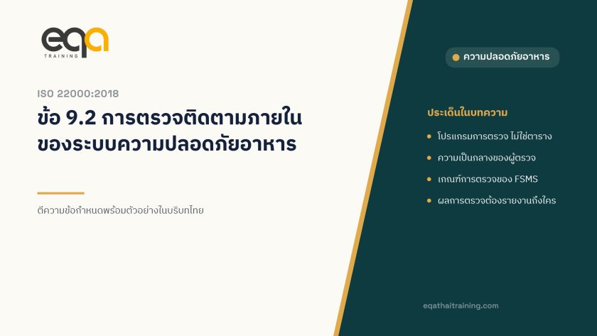 ภาพปกบทความ ISO 22000 ข้อ 9.2 การตรวจติดตามภายใน