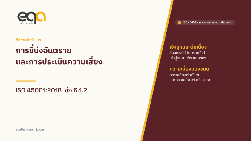 ภาพปกบทความ ISO 45001 ข้อ 6.1.2 การชี้บ่งอันตรายและการประเมินความเสี่ยง
