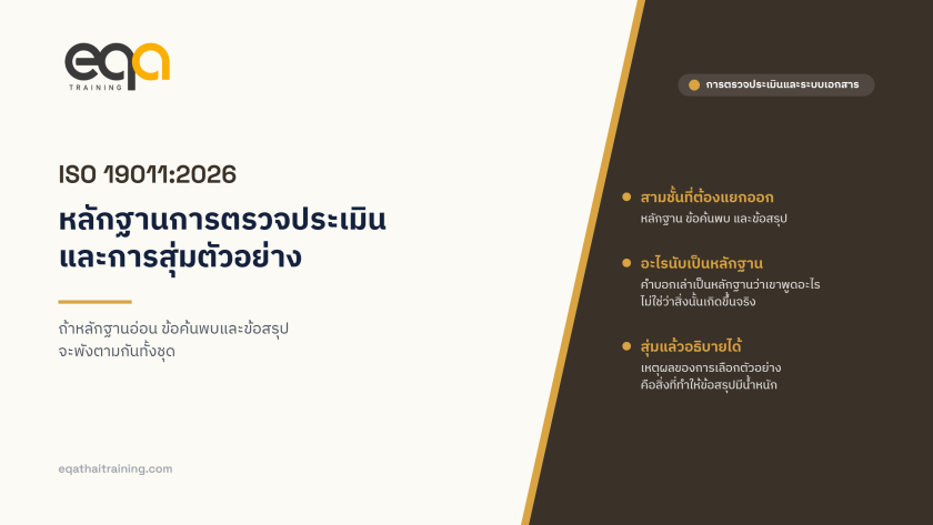 หลักฐานการตรวจประเมินและการสุ่มตัวอย่าง ตามแนวทาง ISO 19011:2026 | EQA Thailand