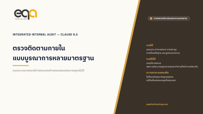 การตรวจติดตามภายในแบบบูรณาการหลายมาตรฐาน: รวมอะไรได้ รวมอะไรไม่ได้ | EQA Thailand