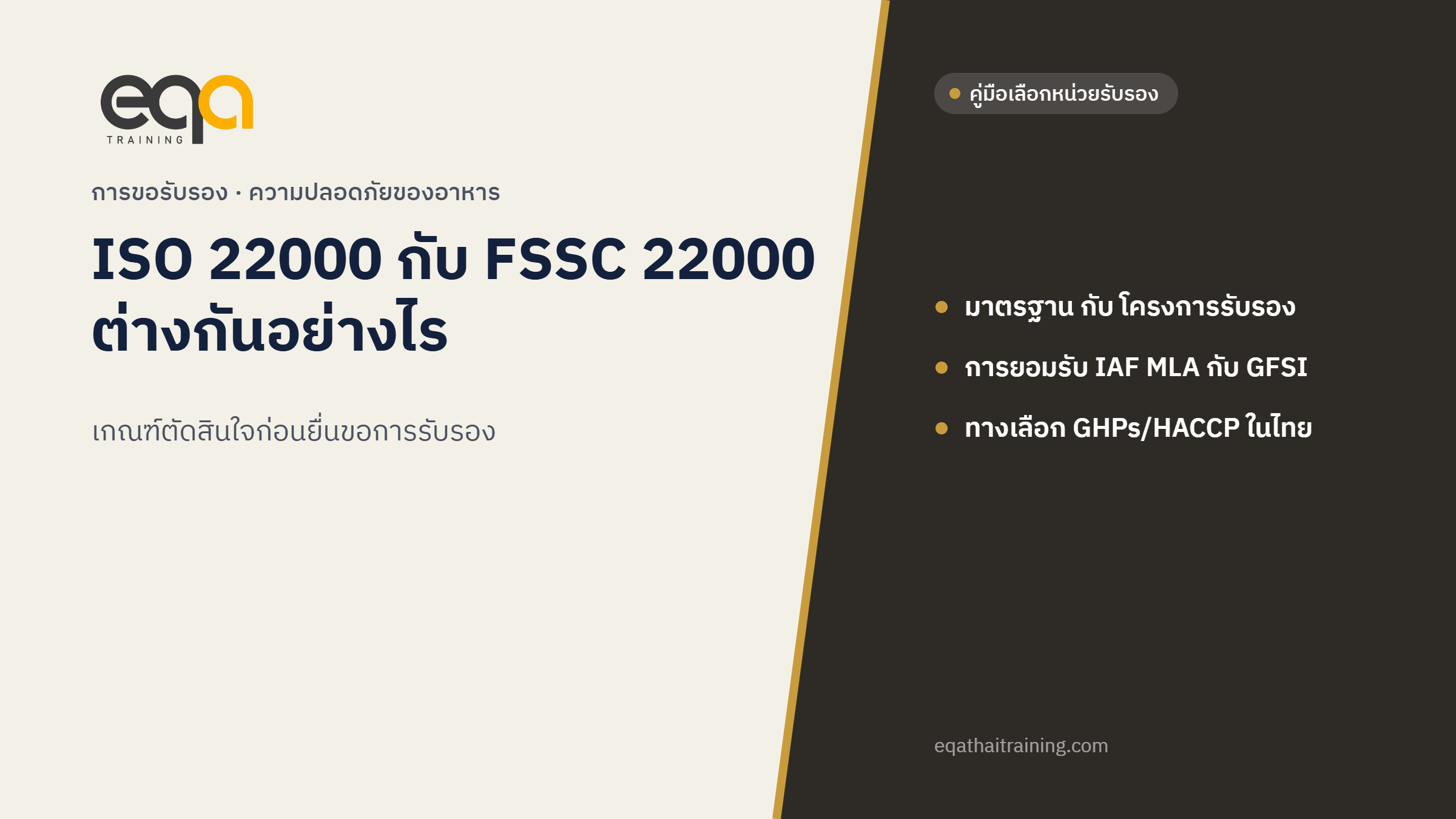 ISO 22000 กับ FSSC 22000 ต่างกันอย่างไร