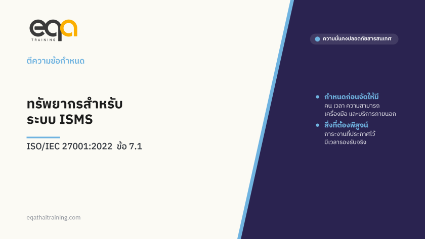 ปกบทความ ISO/IEC 27001 ข้อ 7.1 ทรัพยากรของ ISMS