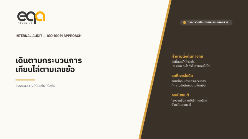 ภาพปกบทความ ตรวจติดตามภายในแบบเดินตามกระบวนการ เทียบกับแบบไล่ตามเลขข้อ